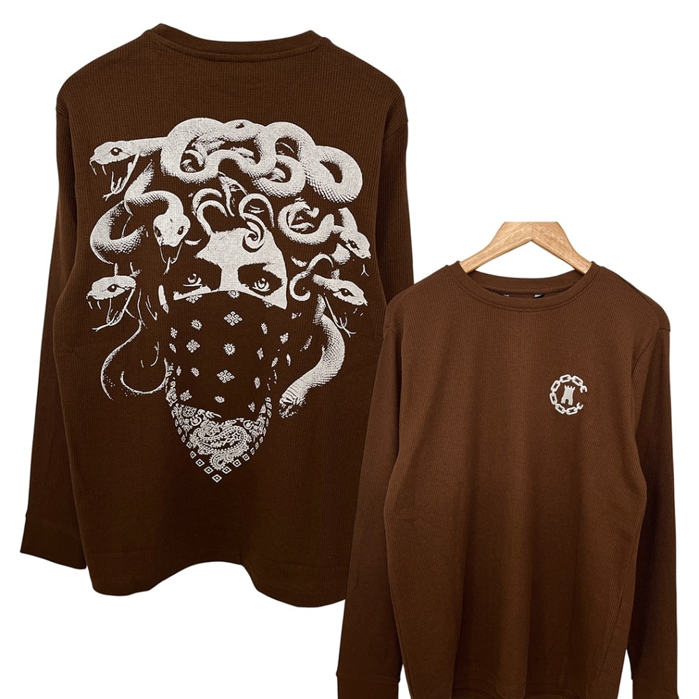 NWT Crooks & Castles Men’s Medusa Long Sleeve Thermal Shirt Medium